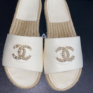 White Chanel sandals